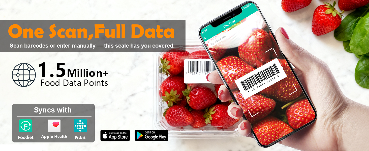 URAMAZ Food Scale with Nutritional Calculator, Digital Food Scales for Kitchen Scale Grams and Ounces, Smart Food Weight Scale for Weight Loss, 20 Nutrients Tracking, Diet, Calories, Meal Prep, 11lb