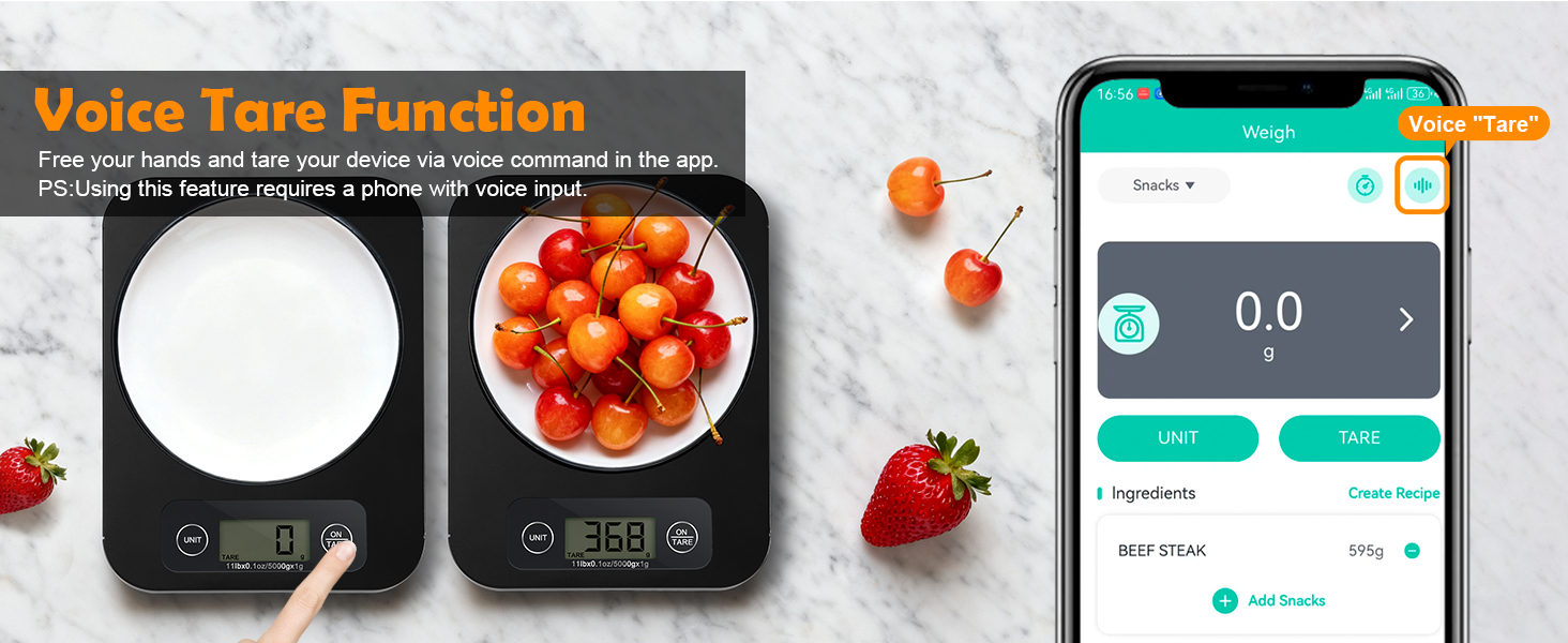 URAMAZ Food Scale with Nutritional Calculator, Digital Food Scales for Kitchen Scale Grams and Ounces, Smart Food Weight Scale for Weight Loss, 20 Nutrients Tracking, Diet, Calories, Meal Prep, 11lb