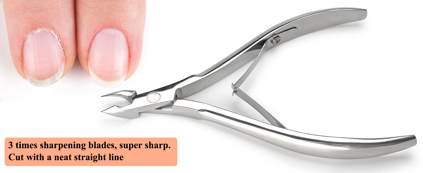 LePinko Professional Cuticle Trimmer kit, Super Sharp Dead Skin Clipper, Labor-saving Cuticula Remover for Fingernail Toenail, Manicure Pedicure Tool for Women Men, Home Salon Use, 7mm Jaw
