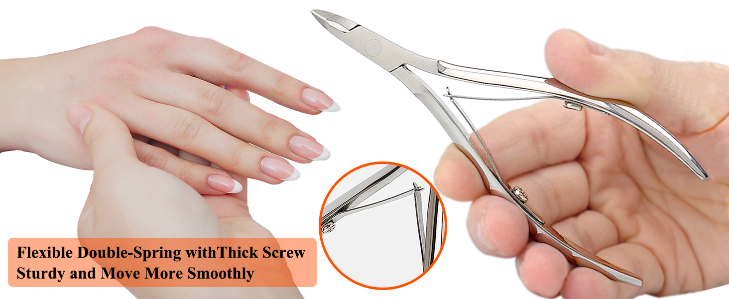 LePinko Professional Cuticle Trimmer kit, Super Sharp Dead Skin Clipper, Labor-saving Cuticula Remover for Fingernail Toenail, Manicure Pedicure Tool for Women Men, Home Salon Use, 7mm Jaw