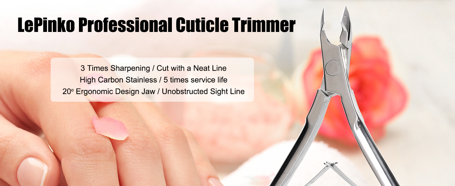 LePinko Professional Cuticle Trimmer kit, Super Sharp Dead Skin Clipper, Labor-saving Cuticula Remover for Fingernail Toenail, Manicure Pedicure Tool for Women Men, Home Salon Use, 7mm Jaw