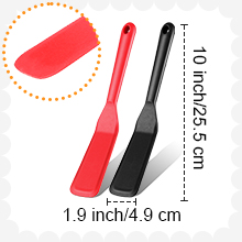 Zopeal 2 Pieces Crepe Spatula Silicone Narrow Skinny Flipper Long Heat Resistant Cooking Pancake Spatula Non Stick for Cooking Egg Burgers Pizza Pancake Steak Omelet(Black)