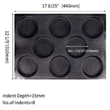 Silicone Hamburger Bun Pan,Non-Stick Bread Mold Hot Dog Bread Forms,Round Perforated Bakery Sheets Bread Pan for Baking,8 Cavities