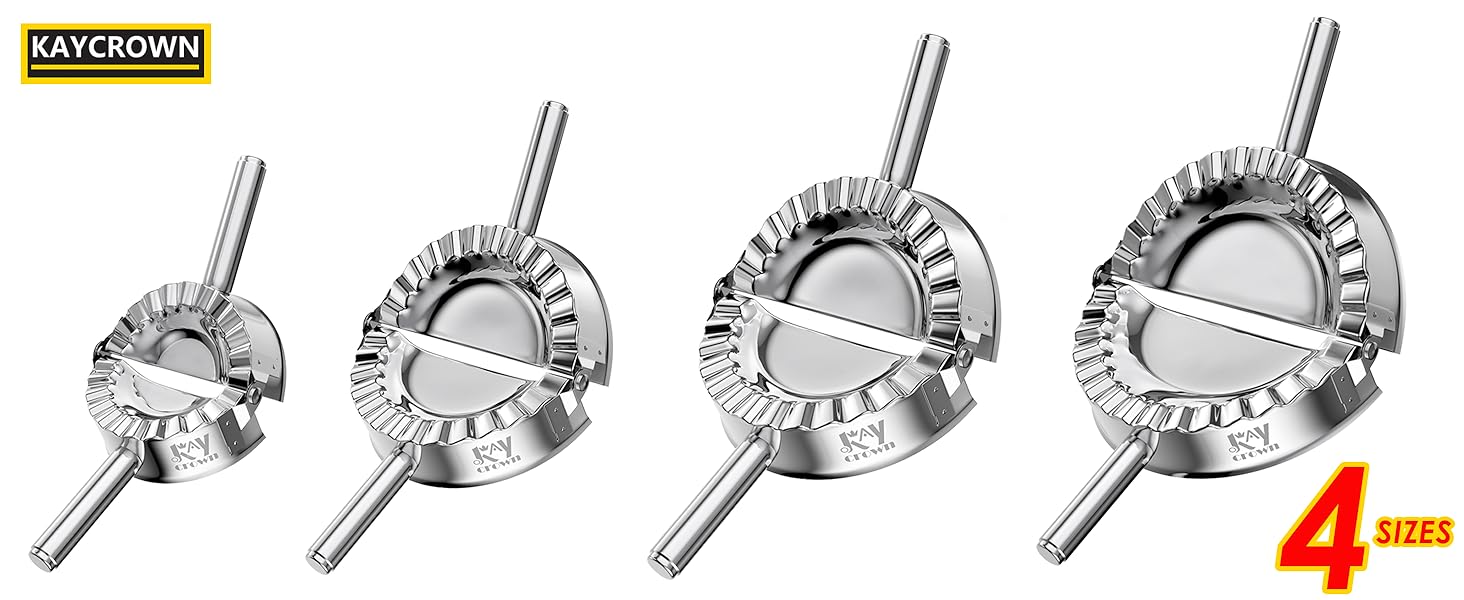 KAYCROWN 6 Inch Empanada Press, Stainless Steel Dumpling Maker Dough Cutter Dumpling Mold for Empanada, Dumpling, Ravioli, Pierogi, Turnovers, Calzone (XL: 6 inch)