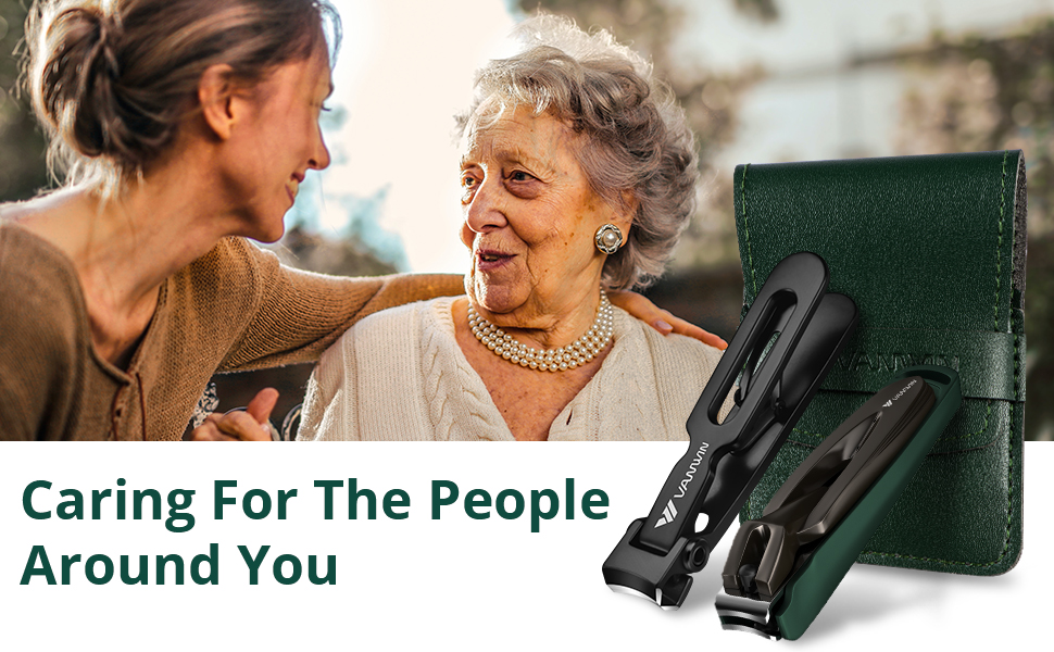 Nail Clipper Set 2 Pack, Heavy Duty Toenail Clippers for Thick Toenails and Sturdy Finger Nail Clippers with Catcher, Ultra Sharp Stainless Steel Nail Cutter for Men Women Adult