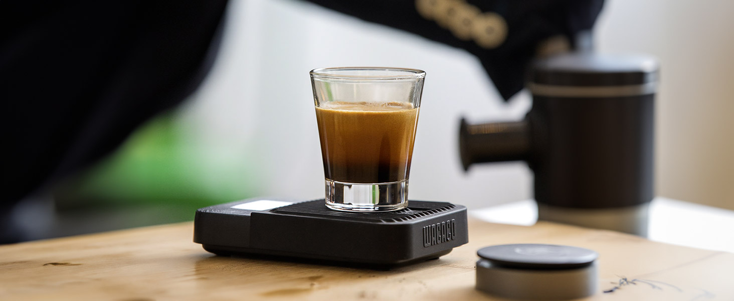 WACACO Exagram Coffee Scale with Timer, 0.1 g/0.0035 oz Precise Graduation, Pocket Digital Kitchen Scale, Portable Pour Over Coffee Scale with Silicone Pad (Batteries Not Included)