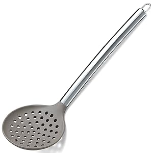Berglander Skimmer, Non-stick Silicone Strainer, Kitchen Cooking Skimmers For Non-Stick Cookware, Dishwasher Safe, Easy to Clean