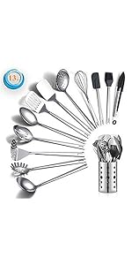 Berglander Spaghetti Spoon Non-stick Silicone Pasta Server, Spaghetti Server For Cooking, Pasta Fork, Noddle Fork, Dishwasher Safe, Easy to Clean