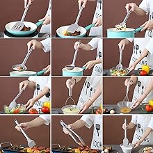 Berglander 38-Piece Non-Stick Silicone Cooking Utensils Set, Kitchen Tools Set, Stainless Steel Utensil Holder, Dishwasher Safe