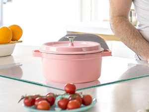 Murrey Home Glass Cutting Board for Kitchen Counter, Tempered Glass Chopping Boards Dishwasher Safe, Small Clear Countertop Tray, Scratch Resistant, Heat Resistant, Non Toxic, Clear, 16"x12"