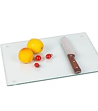 Murrey Home Glass Cutting Board for Kitchen Counter, Tempered Glass Chopping Boards Dishwasher Safe, Small Clear Countertop Tray, Scratch Resistant, Heat Resistant, Non Toxic, Clear, 16"x12"
