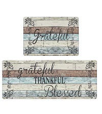 HEBE Kitchen Mats for Floor Set of 2 Thick Anti Fatigue Mat for Cushioned, Waterproof Non-Slip Rugs Comfort Standing Chef Mat for Kitchen Sink, Laundry Room, Farmhouse Home Decor, Brown