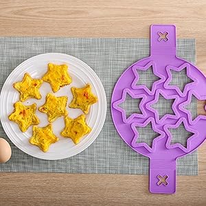 Nonstick Pancake Molds Ring Silicone Fried Egg Mould Reusable Pancake Maker Egg Ring Kitchen Cooking Baking Tools (Round Shape)