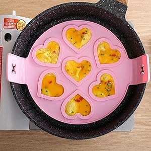 Nonstick Pancake Molds Ring Silicone Fried Egg Mould Reusable Pancake Maker Egg Ring Kitchen Cooking Baking Tools (Round Shape)