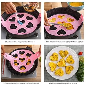 Nonstick Pancake Molds Ring Silicone Fried Egg Mould Reusable Pancake Maker Egg Ring Kitchen Cooking Baking Tools (Round Shape)