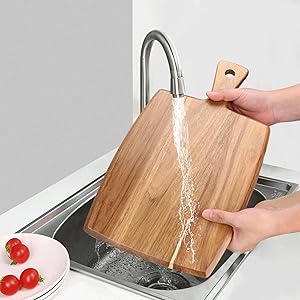 Best Acacia Wood Cutting Board with Handle Wooden Charcuterie Board Kitchen Chopping Boards for Bread Meat Cutting boards Fruit Cheese Serving Board Butcher Block Carving Board, 17" x 10"