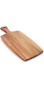 Best Acacia Wood Cutting Board with Handle Wooden Charcuterie Board Kitchen Chopping Boards for Bread Meat Cutting boards Fruit Cheese Serving Board Butcher Block Carving Board, 17" x 10"