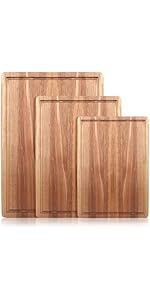 Best Acacia Wood Cutting Board with Handle Wooden Charcuterie Board Kitchen Chopping Boards for Bread Meat Cutting boards Fruit Cheese Serving Board Butcher Block Carving Board, 17" x 10"