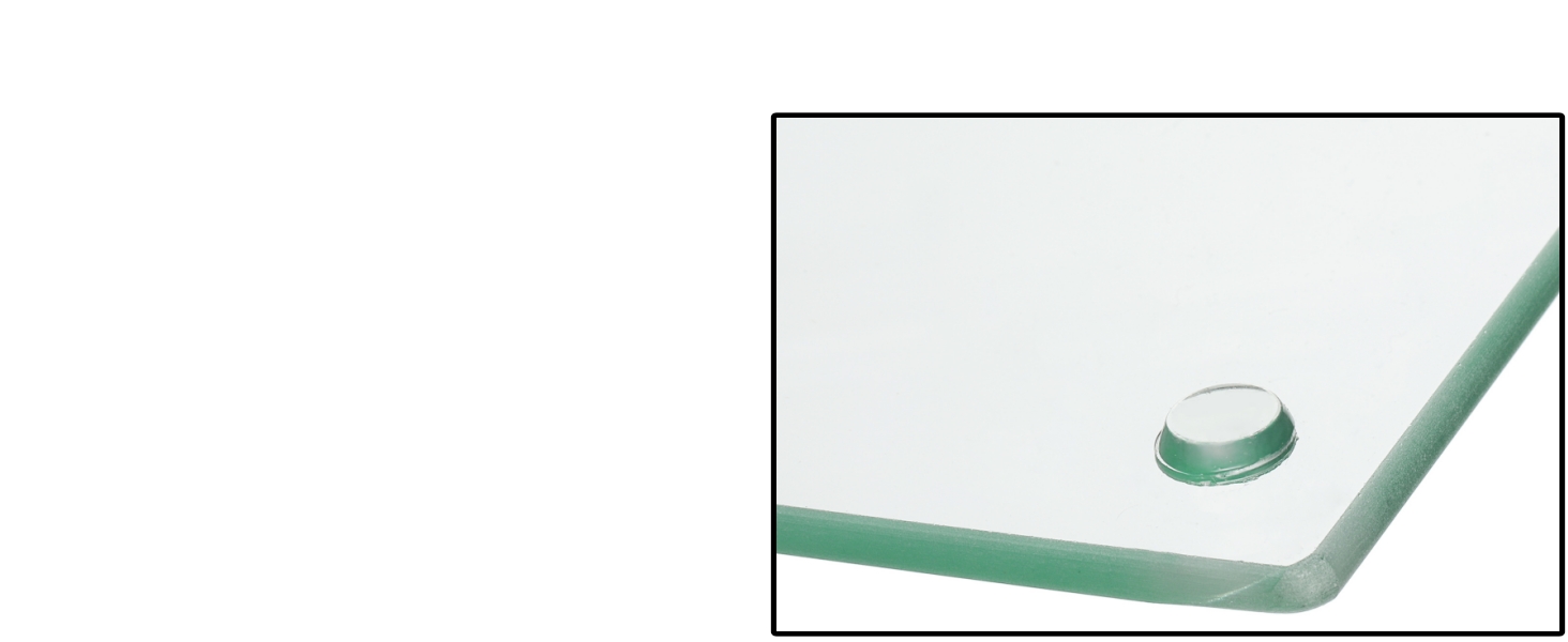 Hacaroa 4 Pack Tempered Glass Cutting Board with Rubber Feet, Rectangle Non-slip Chopping Board, Long Lasting Clear Glass Tray for Kitchen Countertop, Table, Shatter-Resistant, Heat-Resistant, 2 Size