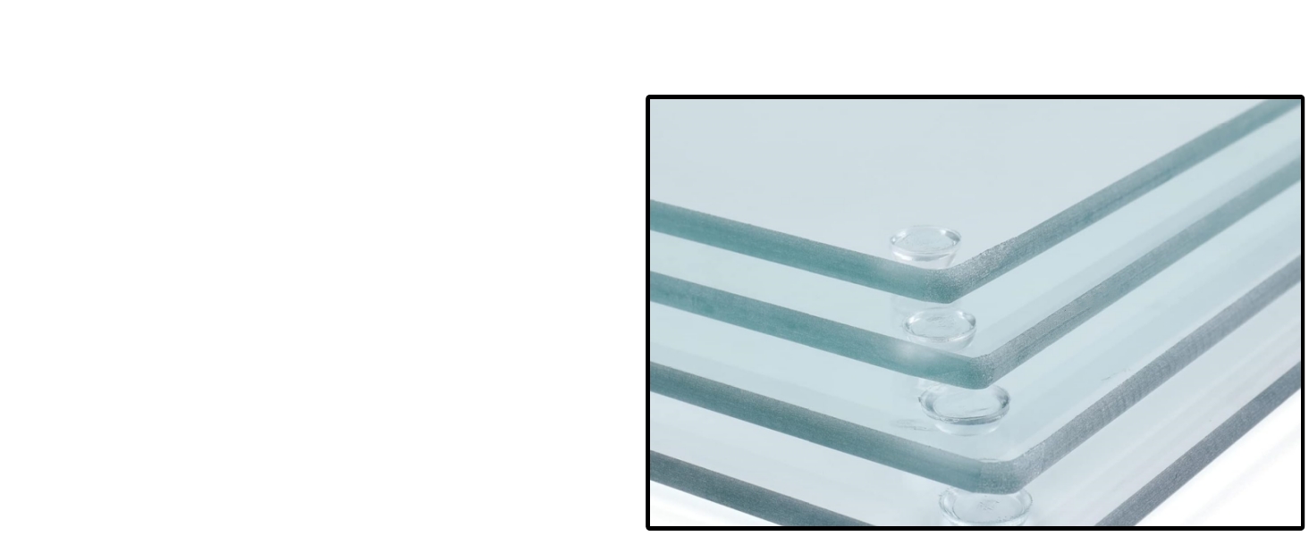 Hacaroa 4 Pack Tempered Glass Cutting Board with Rubber Feet, Rectangle Non-slip Chopping Board, Long Lasting Clear Glass Tray for Kitchen Countertop, Table, Shatter-Resistant, Heat-Resistant, 2 Size