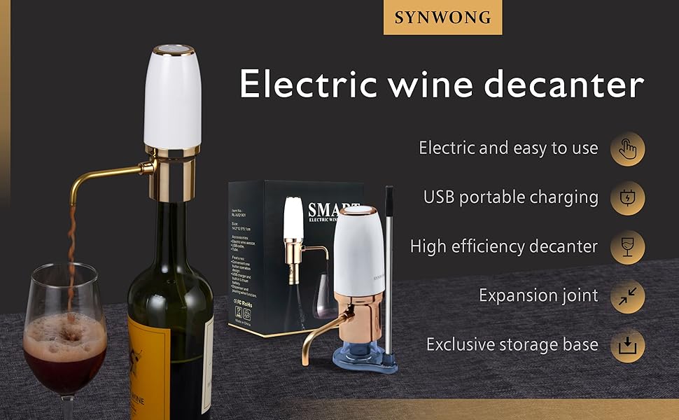 wine aerator Electric,Wine Aerator, Electric Wine Decanter, Wine Aerator Pourer Spout, Wine Dispenser, Wine Accessories， Best Gifts for Wine Lovers