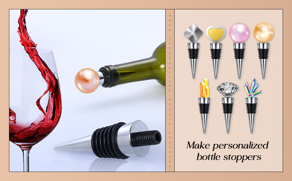Honeydak 16 Pieces Metal Bottle Stopper Blank Stainless Steel Wine Bottle Stopper Kit Reusable Wine Saver Corks Hardware for Wedding Party Bar Turning