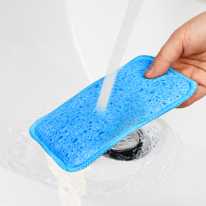 HOMEXCEL 12 Pack Scrub & Wipe Cloths, Dual-Sided Sponges for Kitchen, All-Purpose Cloth for Dishes, Pots, Pans, Non-Stick Cookware, Countertops (Red, Yellow, Blue)