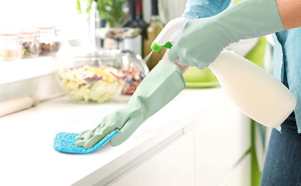 HOMEXCEL 12 Pack Scrub & Wipe Cloths, Dual-Sided Sponges for Kitchen, All-Purpose Cloth for Dishes, Pots, Pans, Non-Stick Cookware, Countertops (Red, Yellow, Blue)