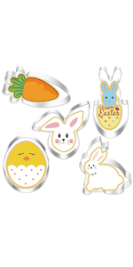 Crethinkaty 3 Pieces Egg Cookie Cutter Set for Baking Easter Egg Shape with Soft PVC Edge Cookie/Pastry/Biscuit Cutter for Holiday