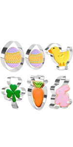 Crethinkaty 3 Pieces Egg Cookie Cutter Set for Baking Easter Egg Shape with Soft PVC Edge Cookie/Pastry/Biscuit Cutter for Holiday