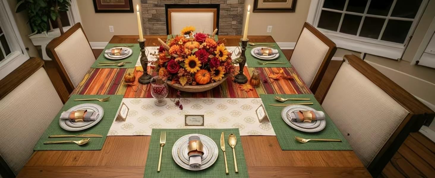 SLKQG Navy Blue Placemats Set of 4 - Easy Clean Washable Vinyl Placemats - Wipeable Heat Resistant Table Mats for Dining Table - 17x12 Inch (Navy Blue, 4)