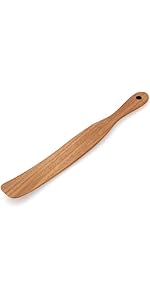 2 Pcs Wooden Spatula Set for Cooking Non Toxic Teak Kitchen Utensils Slotted Pancake Turner Flat Wood Wok Spatulas Bamboo Spoon for Cooking Utensil Set Spurtle Scraper Black Fish Egg Flipper Spatula