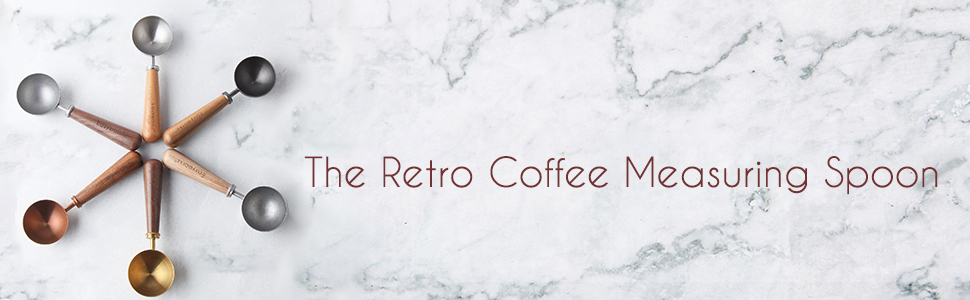 Easyworkz Retro Stainless Steel Coffee Spoon With Black Walnut Handle,10g - Measuring Spoon (Brushed gold)