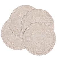 Homaxy Cloths Placemats for Dining Table Set of 6, Heat Resistant Washable Cotton Linen Blend Table Mats, Easy to Clean Place Mats for Indoor Outdoor Party Kitchen Decoration, 13