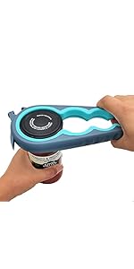 Otstar Jar Opener & Bottle Opener Set for Weak Hands - Multi-Function Kitchen Opener Tool for Seniors with Arthritis, Elderly - Includes Jar Lid Gripper Pad, Corkscrew Opener