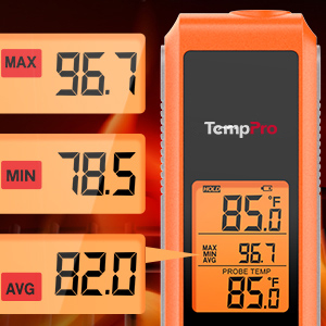 TempPro TP420 2-in-1 Instant Read Thermometer for Cooking, Infrared Thermometer with Meat Probe, Non-Contact Laser Meat Thermometer for Griddle Grill Pizza Oven HVAC Pool (Previously ThermoPro)