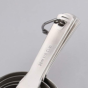 16 Pcs Stainless Steel Measuring Cups and Measuring Spoons Set, Heavy Duty Metal Measuring Cups and Scoops for Kitchen Cooking Baking Includes 5 Cups, 6 Tbsp Tsp Spoons & 5 Mini Spoons(BLK)