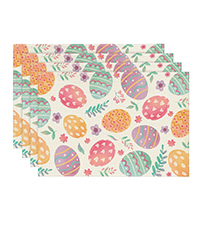 Artoid Mode Buffalo Plaid Bunny Rabbit Ears Flower Easter Placemats for Dining Table, 12 x 18 Inch Spring Summer Seasonal Holiday Rustic Vintage Washable Table Mats Set of 4