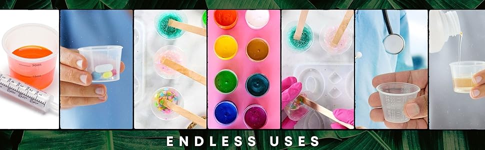 [300 Count - 1 oz.] Perfect Stix Disposable Graduated Plastic Medicine Cups - For Mixed Pills, Medication Measuring, Resin Mixing, Mouthwash