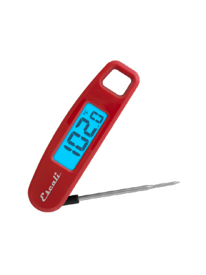 Escali Compact Portable Meat Candy Folding Digital Thermometer, Backlit Display Easy to Storage with Magnet, Red