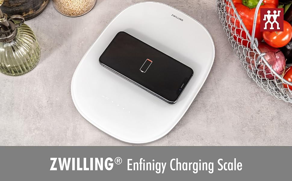 ZWILLING Enfinigy Wireless Charging Scale, Silver