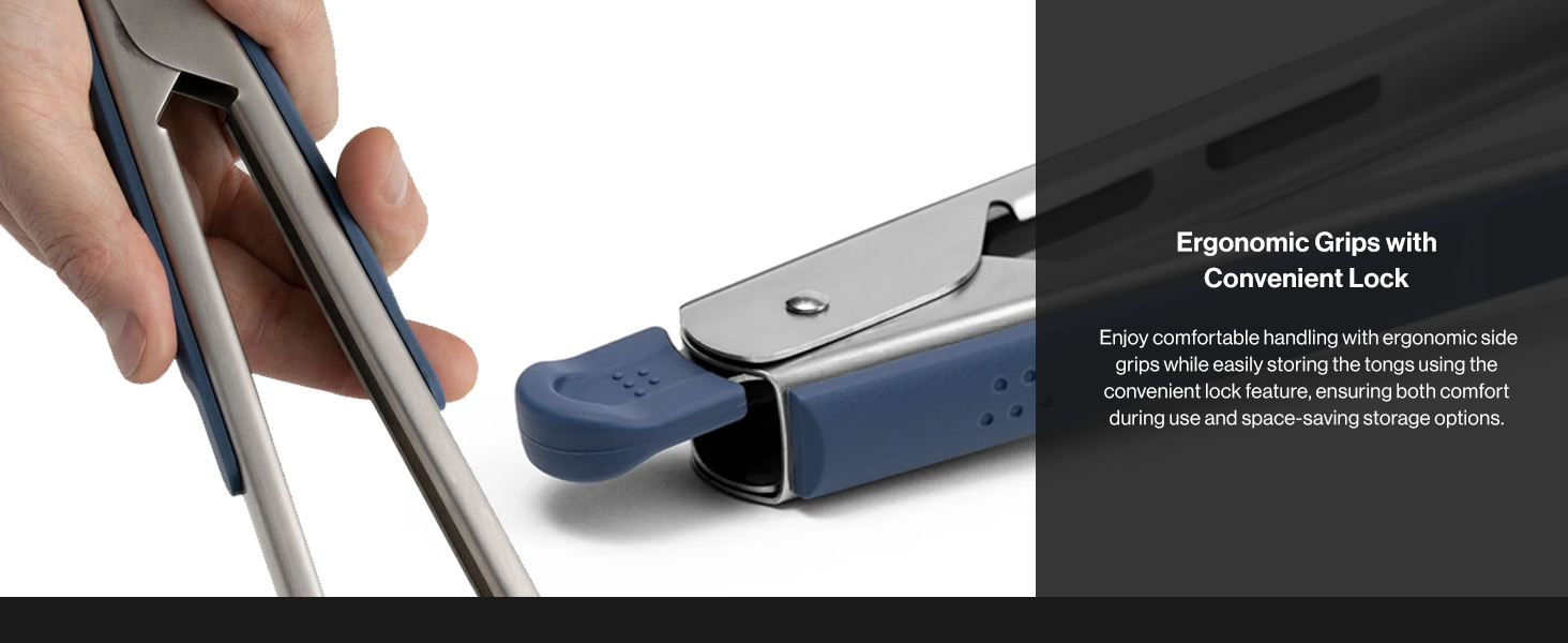 Misen Kitchen Tongs - Dishwasher Safe, Heavy Duty - Precision Silicone-Tipped Grilling Tool - Heat Resistant, Nonstick Safe - Perfect for Serving and Air Frying- 13 Inch | Blue