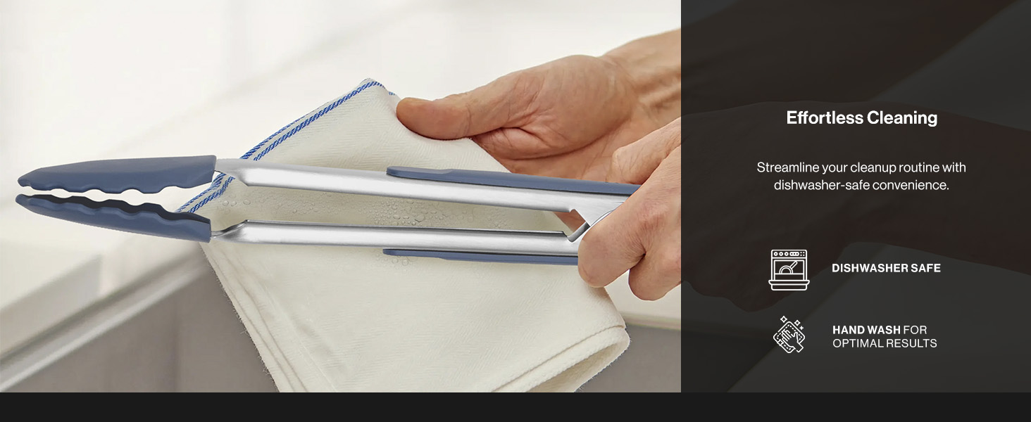 Misen Kitchen Tongs - Dishwasher Safe, Heavy Duty - Precision Silicone-Tipped Grilling Tool - Heat Resistant, Nonstick Safe - Perfect for Serving and Air Frying- 13 Inch | Blue