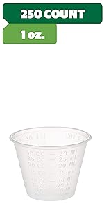GUSTO 10 oz Clear Plastic Measuring Cups [25 Count] Disposable Multipurpose Cups for Baking, Cooking, Resin & Mixing (Formerly Comfy Package)