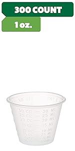 GUSTO 10 oz Clear Plastic Measuring Cups [25 Count] Disposable Multipurpose Cups for Baking, Cooking, Resin & Mixing (Formerly Comfy Package)