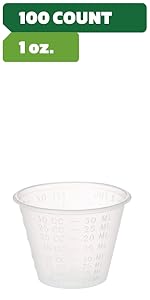 GUSTO 10 oz Clear Plastic Measuring Cups [25 Count] Disposable Multipurpose Cups for Baking, Cooking, Resin & Mixing (Formerly Comfy Package)