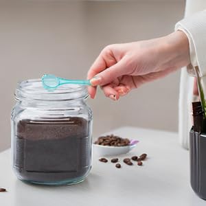 Plastic Measuring Spoons, Fits in Jar, Good for Formula, Coffee, Pet Food - 5 ml - 1 Teaspoon Mesure (20)