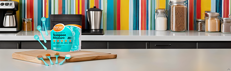 Plastic Measuring Spoons, Fits in Jar, Good for Formula, Coffee, Pet Food - 5 ml - 1 Teaspoon Mesure (20)