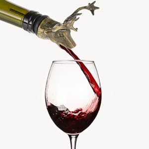 1Pc Head Wine Pourer and Stopper Decorative Retro Design Premium Quality Bottle Stopper for Home Bar for Christmas Gatherings and Wine Lovers