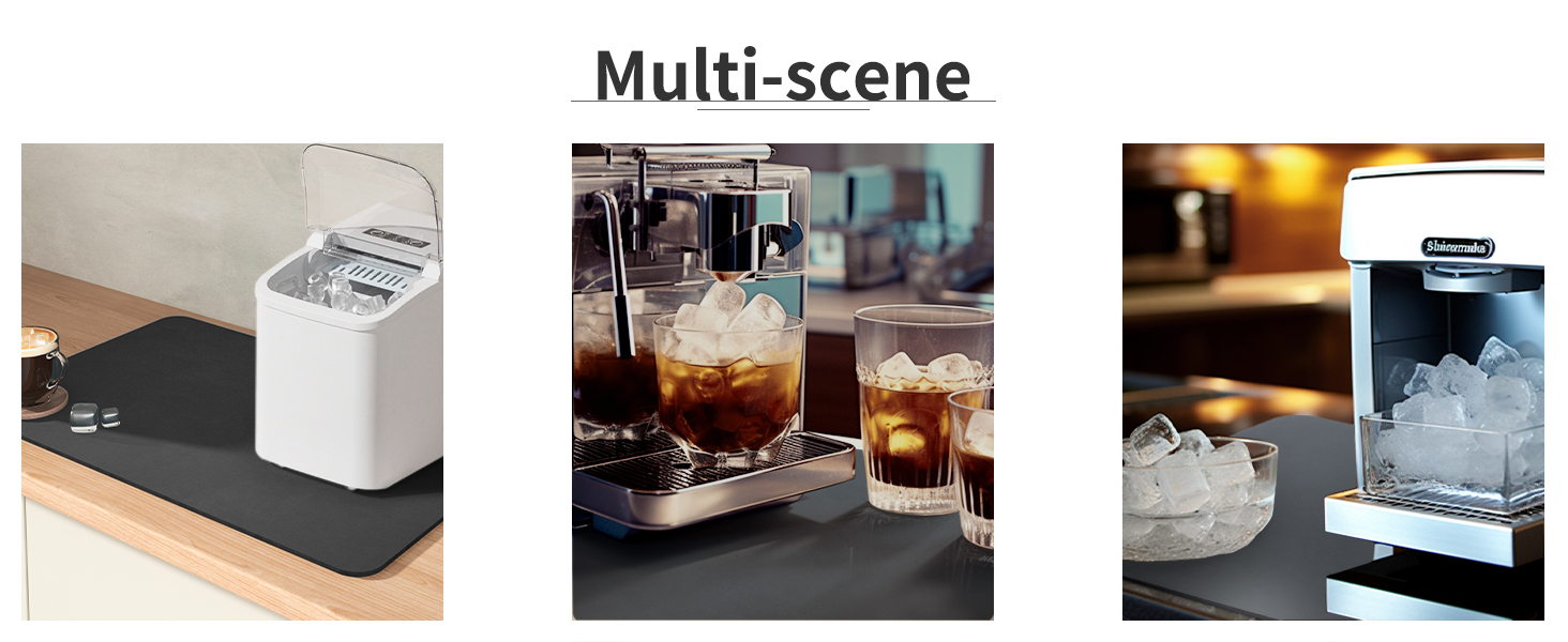 AMOAMI Coffee Mat - Hide Stain Rubber Backed Absorbent Dish Drying Mat for Kitchen Counter - Fits Under Coffee Maker or Machine